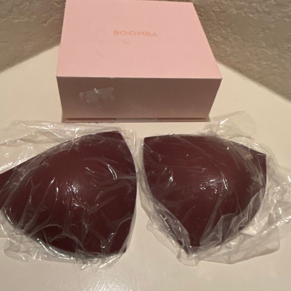 Boomba Size M Invisible Lift Inserts Sticky Bra Pads Inserts Cocoa Brown NEW